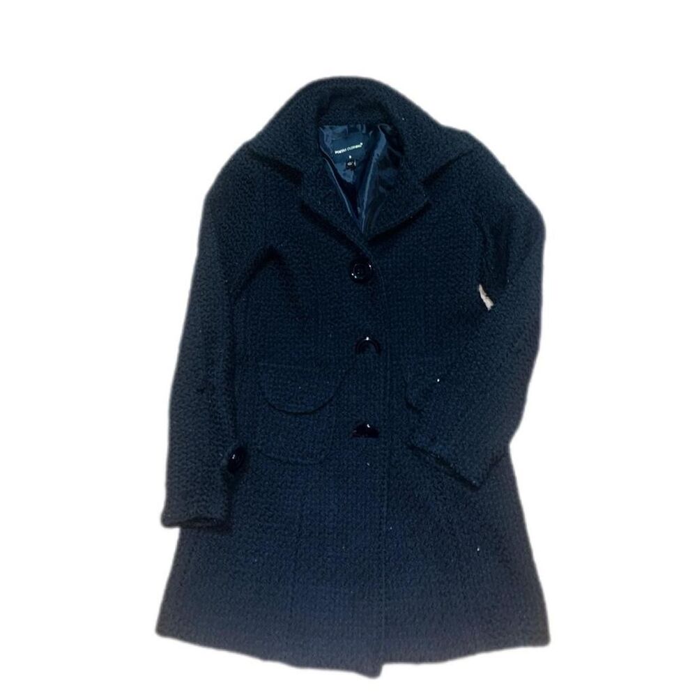 Y2K 2000 Poetry Women's Black Tweed Coat